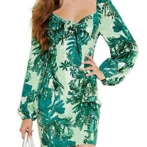 Guess Green Sheath Dress with Bishop Sleeves